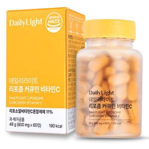 데일리라이트 리포좀 커큐민 비타민C 800mg x 60정 체내흡수력 좋은 타입의 진짜 커큐민 리포조말