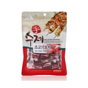 수제 소고기 꼬치 90g 강아지개껌 x 6개 수제간식 씹는 맛 쫀득 살코기 크런치 껌