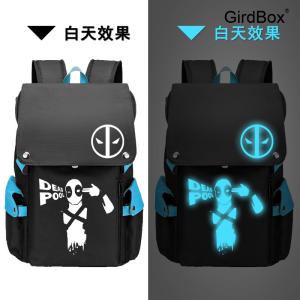 GirdBox 데드풀 영화 콜라보 책가방 남학생용 대용량 야광 백팩 노트북 가방