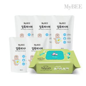 초핫딜 마이비 얼룩제거제 리필 (300ml) 5팩+물티슈 100매