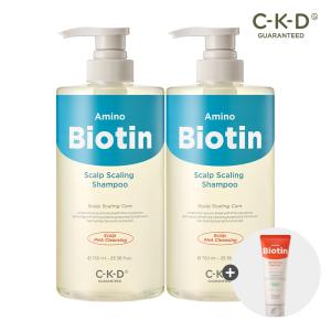 CKD 아미노비오틴 두피각질샴푸 750ml 2개+트리트먼트 150ml 증정