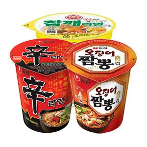 신라면 소컵 6개 + 오뚜기 참깨라면 소컵 6개 + 오징어짬뽕 소컵 6개