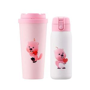 락앤락 잔망루피 클립텀블러, 550ML, 핑크, 1개 + 원터치 텀블러, 370ML, 핑크, 1개