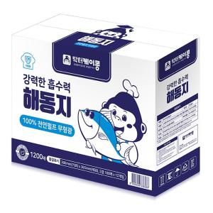 닥터케이콩 강력한 해동지 1200매(한박스) 참치 고기 생선 미트페이퍼 흡수지 흡수력 핏물제거 기름기제거