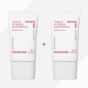 이니스프리 EX SPF 50+ PA++++ 톤업 노세범 선스크린 60ml 2개