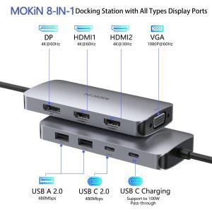 MOKiN USB 허브 도킹 스테이션 C 어댑터 듀얼 HDMI 4K  60Hz DP VGA PD30 충전 맥북 프로 에어 13 M1 M2 노