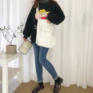 원 포켓 데일리 에코백 캔버스 가방