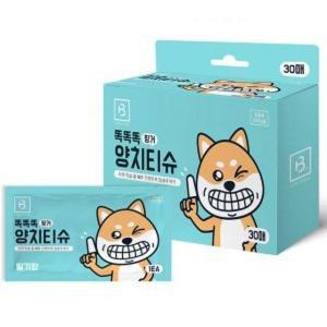 [4개묶음] 강아지 양치 티슈 고양이 손가릭 칫솔 딸기향 30매 GSNW88F124