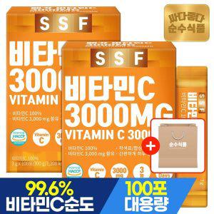 [순수식품](30%추가할인)(쇼핑백증정) 고함량 비타민C 3000mg 분말 스틱 2박스(200포)/ 실속형 비타민씨...