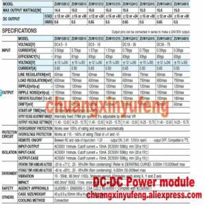 COSEL DC 12V- 15V-15V 15W절연 전원 공급 장치 모듈 ZUW151215