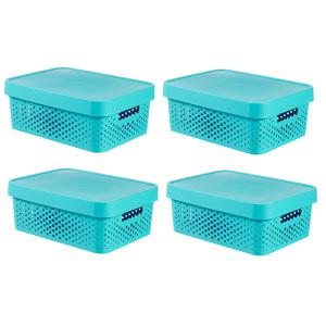 (코스트코 직배송) 인피니티 수납용 박스 11L 4개, 뚜껑 포함Infinity Dots Organizer 11L 4Pack