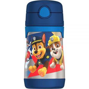 THERMOS 진공 단열 스테인리스 스틸 283.5g(10온스) 빨대 물병, PAW PATROL BOY