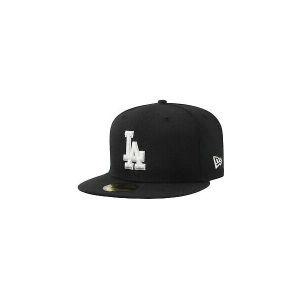 New Era 59Fifty 남성 여성 모자 MLB 팀 로스앤젤레스 다저스 블랙 피티드 사이즈 캡