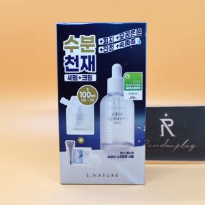 1+1 에스네이처 아쿠아 스쿠알란 세럼 50mL + 50mL + 수분크림 10mL + 카밍패드 2매