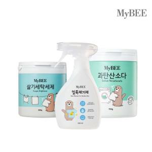 11번가)마이비 얼룩제거제 용기(330ml)+삶기세탁세제(500g)+과탄산소다(700g)