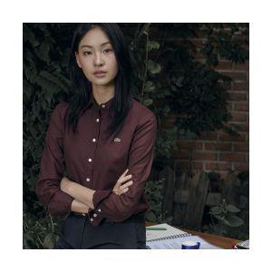 [매장정품] 라코스테 LACOSTE 여성 베이직 옥스포드 스트레치 셔츠 [다크브라운]