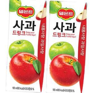 롯데 델몬트 사과 드링크 190ml x 32개 과즙음료