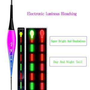 바다세트 물고기 물린 자동 알림 색상 변경 스마트 LED 낚시 플로트 매우 두꺼운 꼬리 전자 발광 부표 1 개