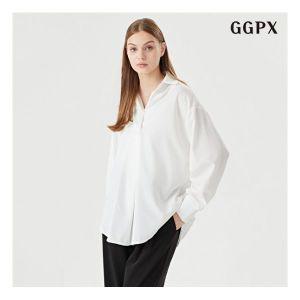 GGPX 정상가:69,000원 | 반오픈 카라넥 루즈핏 여성 긴팔 블라우스 (GOCBA007D)