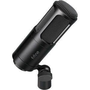 FIFINE XLR 다이나믹 마이크 카디오이드 보컬 스트리밍 보이스오버 더빙 녹화용 스튜디오 메탈 블랙 -K669D