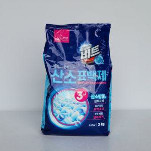 라이온 비트 O2 산소표백제 3kg 리필형 파우치세탁보조세제 세조제 찌든때제거 찌든 얼룩 가루