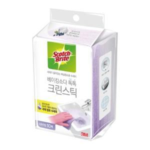 3M 베이킹소다 크린 스틱 시트 타입 10욕조세정제 청소수세미 세면대 타일 화장실바닥 다용도 욕실