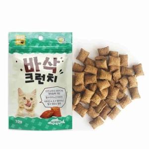 70g 고양이 가다랑어맛 스낵 바삭 간식 크런치 고양이한입간식 고양이과자