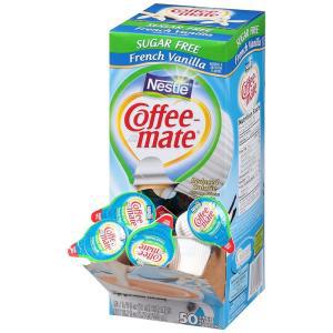 네슬레 Coffee Mate 커피 크리머, 무설탕 프렌치 바닐라, 10.6g(0.37온스) 액체 크리머 싱글, 50개입