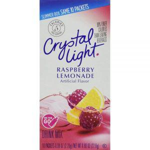 Crystal Light On The Go 라즈베리 레모네이드 드링크 믹스, 10팩 박스 (12팩)