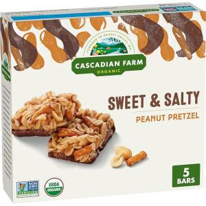 Cascadian Farm Organic Sweet  Salty Peanut Pretzel 그래놀라 바, 바 5개, 175.8g(6.5온스)