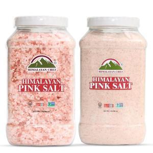 Himalayan Chef 핑크 소금, 굵은 입자 및 미세 입자, 플라스틱 병 - 2.3kg(5파운드), 최고 품질, 100% 천연