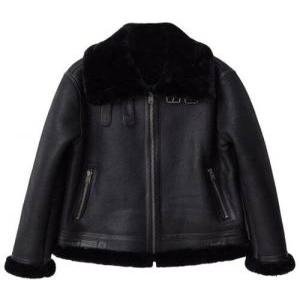 [국내매장판] 스트라이크 무스탕 퍼 자켓 Development New Aviator Lambskin Mouton Jacket (BLACK) 491397