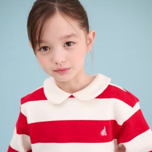 BEANPOLE KIDS 여아 스트라이프 보더 스웨트 셔츠 레드 BI5141G026