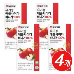 HACCP 유기농 자연발효 애플사이다 비니거 액상 스틱 15포 x 4개 애사비 천연 사과 식초 초모 클렌즈 주스