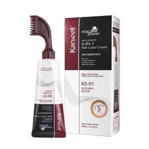 Karseell Men Easy Comb-In Color Mens 염색약 마카 에센스 6-IN-1 헤어 컬러 크림 100  그레이 커버리지 8