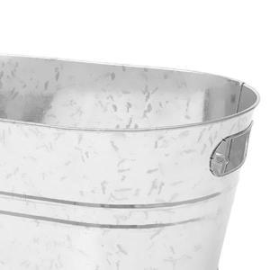 뚜레박 Galvanized Beverage TubLong Oval Champagne Cocktail Metal Ice Bucket for Home Parties