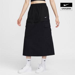 [매장정품] 나이키 NIKE NSW 에센셜 여성 미드라이즈 우븐 카고 미디 스커트 FV7504-010