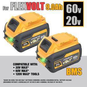 디월트 FLEXVOLT 배터리, 최대 배터리, 디월트 20V, 60V, 9Ah DCB609 리튬 이온 DCB606 DCB612 DCB609 DCB2