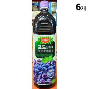 델몬트 포도주스 1.5L X6 음료베이스 맛있는 가정용 디저트 간식쥬스 과일 PET