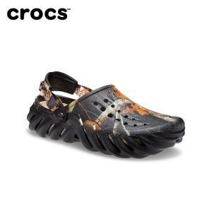 Crocs 미래형 웨이브 밑창 나막신 샌들, 플랫폼 클로그, 야외 통기성 비치 슈즈, 조절 가능한 힐 스트랩 포