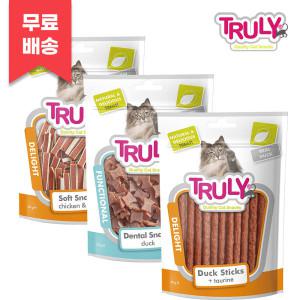 트룰리 고양이 져키 간식 50g 3종대구 치킨 샌드위치+덴탈 케어+오리스틱 1517970 J