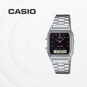 카시오 CASIO 메탈밴드 커플시계 AQ230A 듀얼타임 패션시계 패션아이템 AQ-230A-1D