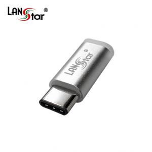 랜스타 USB 3.1 C-Type OTG젠더 C/M-2.0 MicroB/F 실버메탈 LS-U31M-CM2MBF-SP