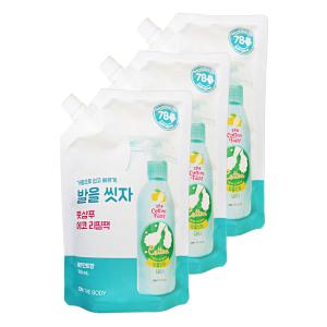 엘지 온더바디 코튼풋 발을 씻자 풋샴푸 레몬민트향 500ml 3개 발씻기 발냄새