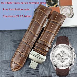 호환 Tissot 시계 스트랩 가죽 T035 재고 그림 T035627A 나비 1853 소가죽 T035614A 벨트 23mm 24mm