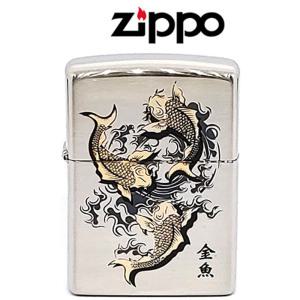 O- 지포 라이터 정품 US 물고기 디자인 ZIPPO 250-18 GOLD FISH NI 한강