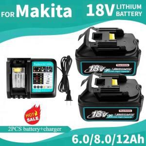 100%  충전식 배터리 Makita 18V DDF487 DGA404 DTW700 DTD173 교체 전동 공구 6.0 Ah 12.0Ah