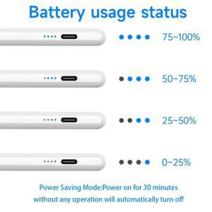 무선 충전 팜 리젝션 스타일러스 펜 애플 호환 펜슬 2 아이패드 호환 에어 4 5 프로 11 12.9 미니 소형 6
