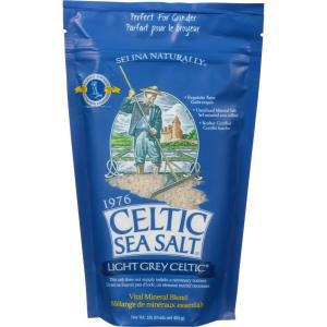 Celtic Sea Salt 라이트 그레이 0.5kg(1파운드) 재밀봉 가능한 백 - 첨가물 프리, 맛있는 바다 소금, 요리,