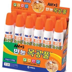 아모스 만능 목공풀 36g 1갑12개입 풀